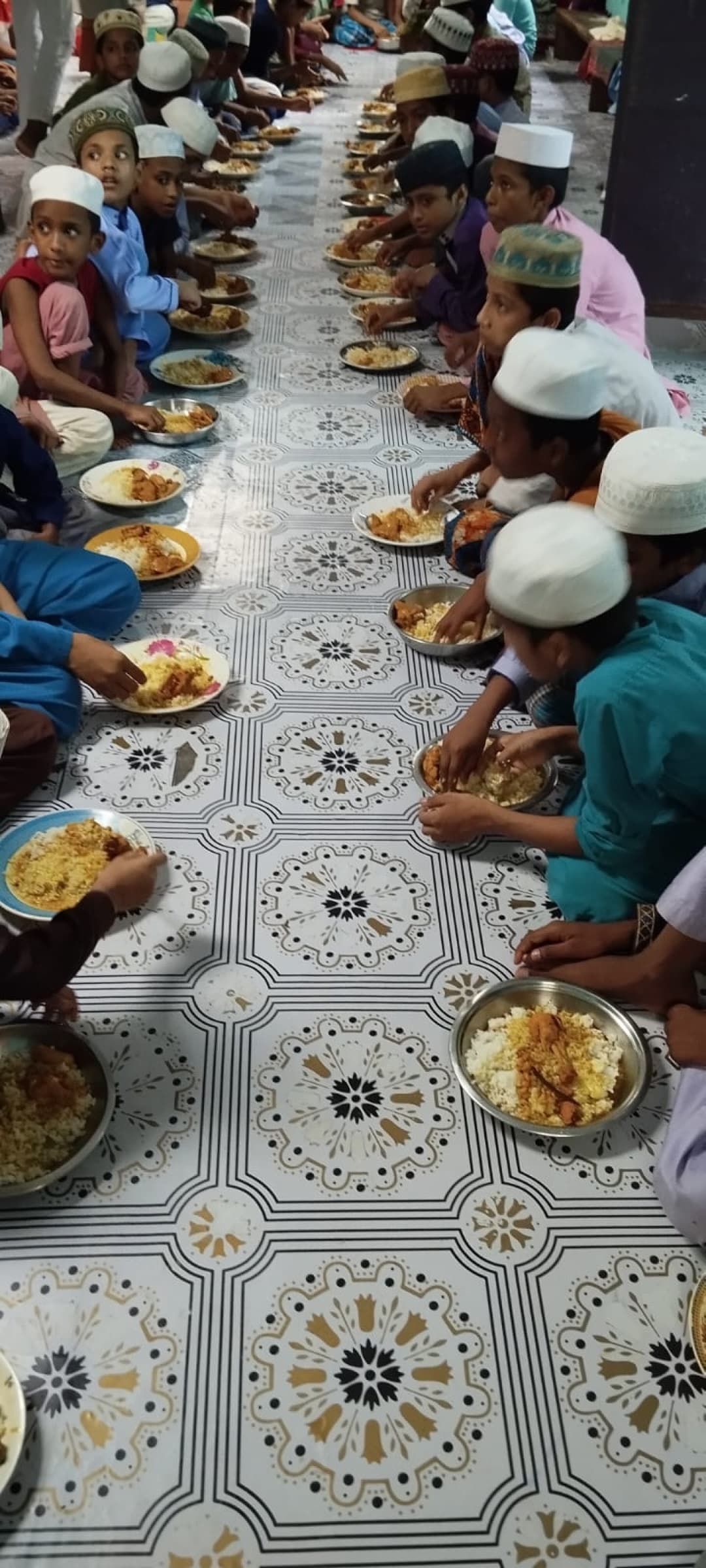 Children gathered during the Cumilla Eid madrasa activity